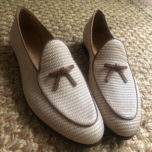 New: Patricia Green Coco Belgian Loafer in Raffia and Leather. Size 8